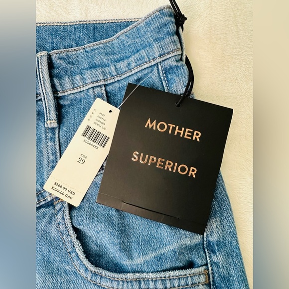 MOTHER The Swooner Roller Cropped Wide-Leg Jeans in Post No Bills Size 29 - Picture 8 of 16